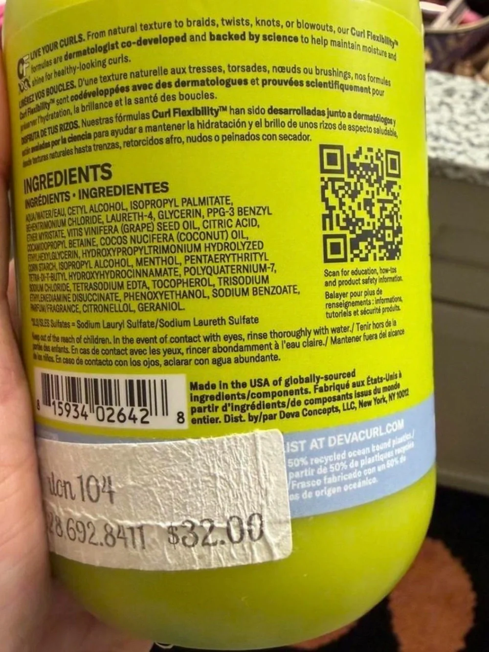 DevaCurl No-Poo Original Cleanser - Lime Green